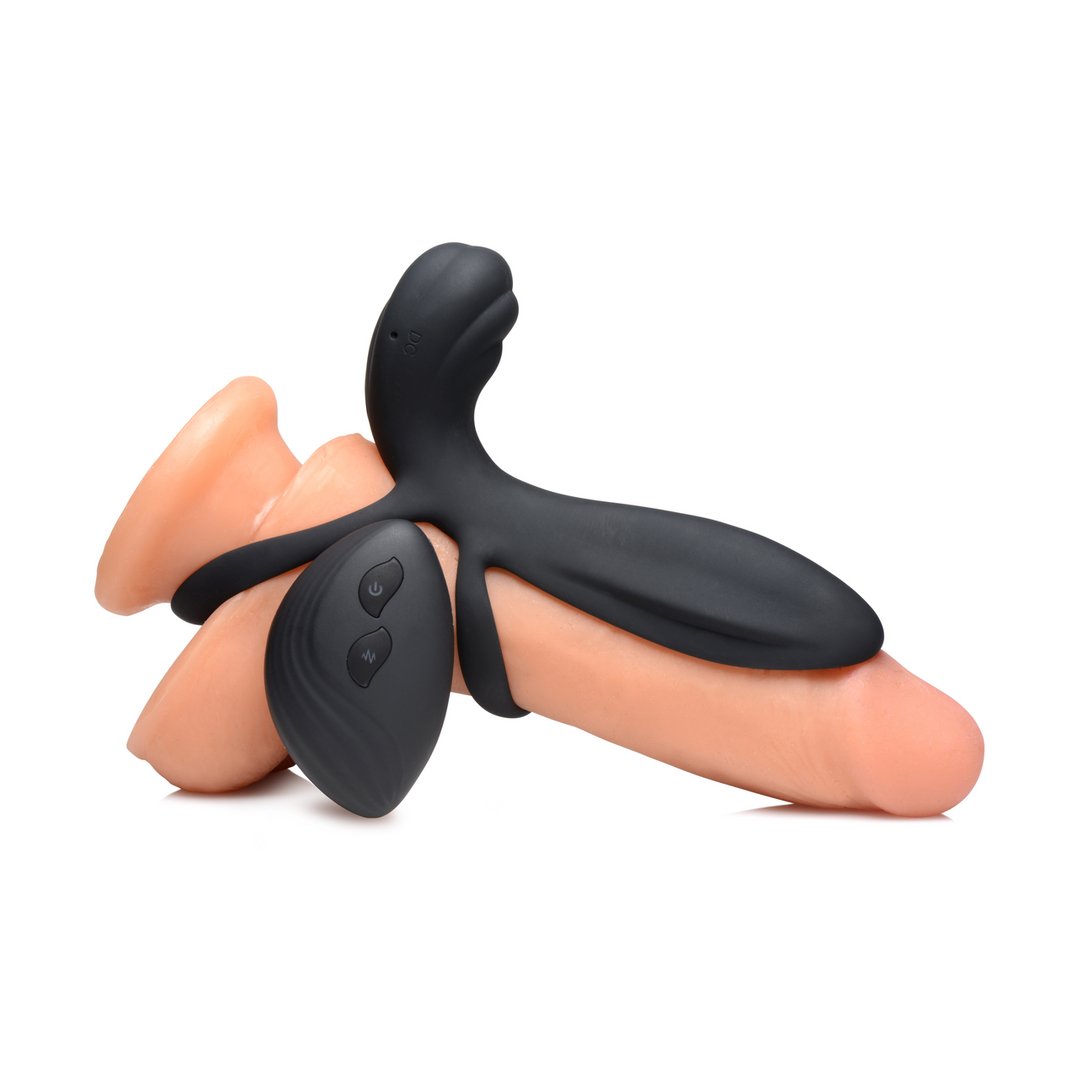 Siliconen Vibrerende Penis Sleeve met Afstandsbediening en Dubbele Motoren - EroticToyzProducten,Toys,Toys voor Mannen,Penis Sleeve,,XR Brands