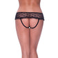 Skirted Hipster met Open Kruis - Zwart - XL - Pleasureplay Strings en SlipjesMagic Silk