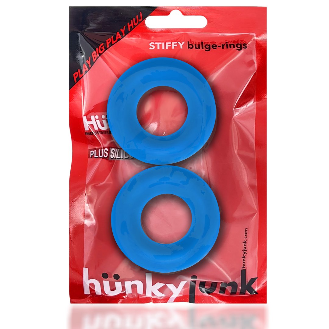 Stiffy NoRoll Cockrings 2 - Pack - Teal Ice - EroticToyzCockringenHunkyjunk