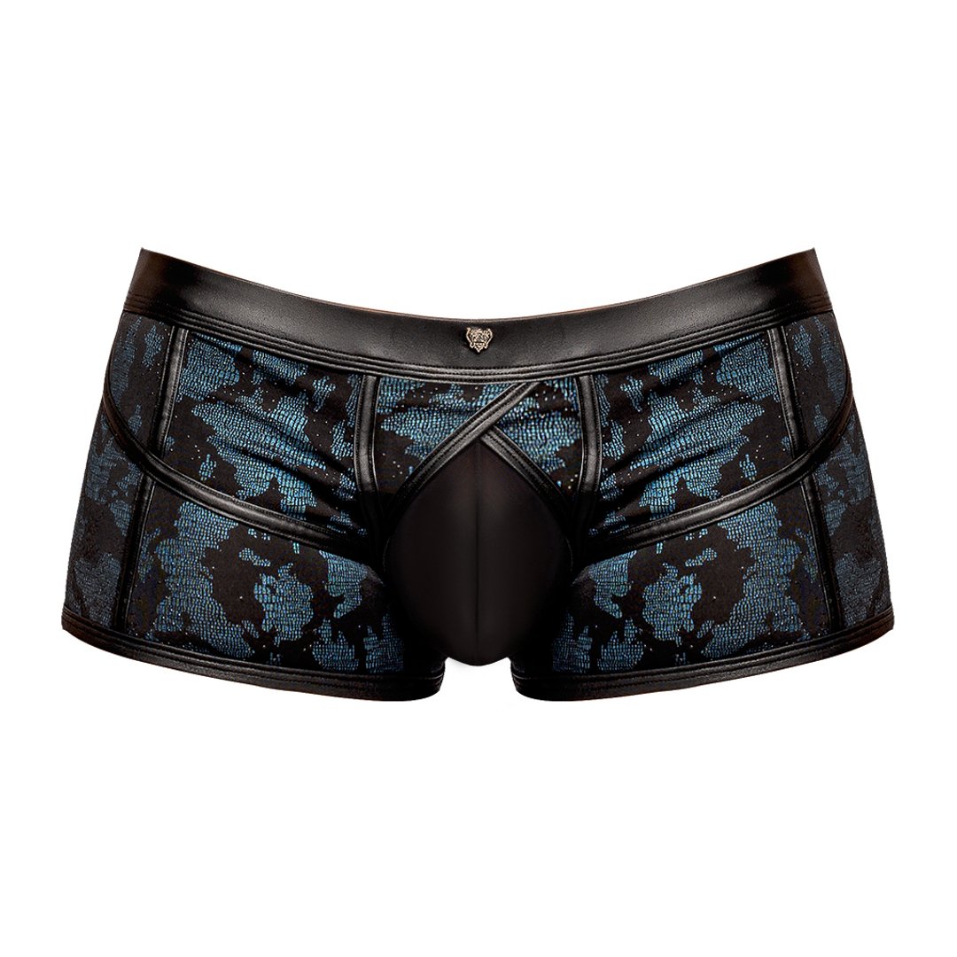 Strappy Short S - Blauw/Zwart met Lederen Look Accenten - EroticToyzBoxershortsMale Power