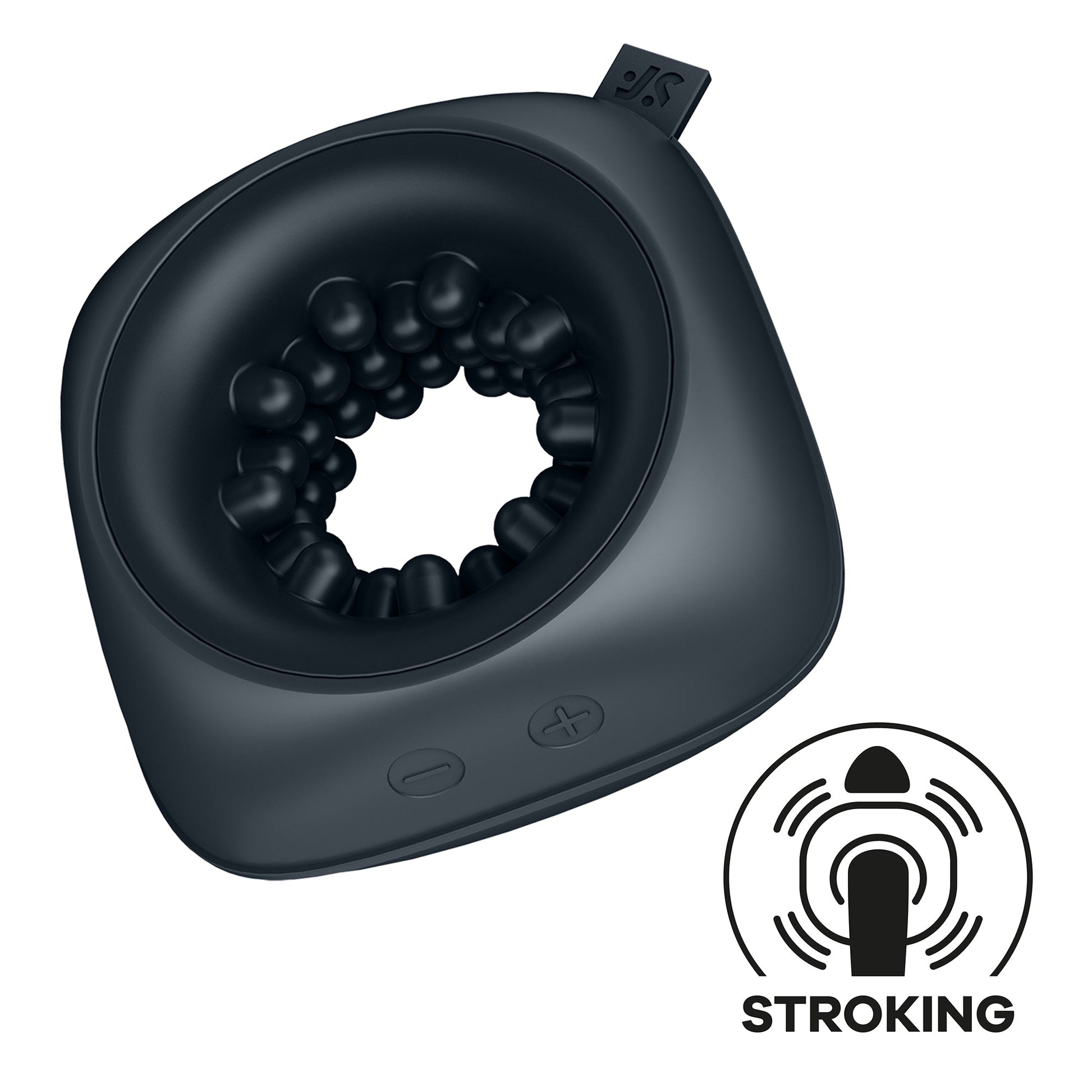 Stroker Masturbator - Zwart - Pleasureplay Producten,Toys,Toys voor Mannen,Cockringen,Masturbators Strokers,Vibrerende Masturbator,Binnenkort Verwacht,,MannelijkSatisfyer