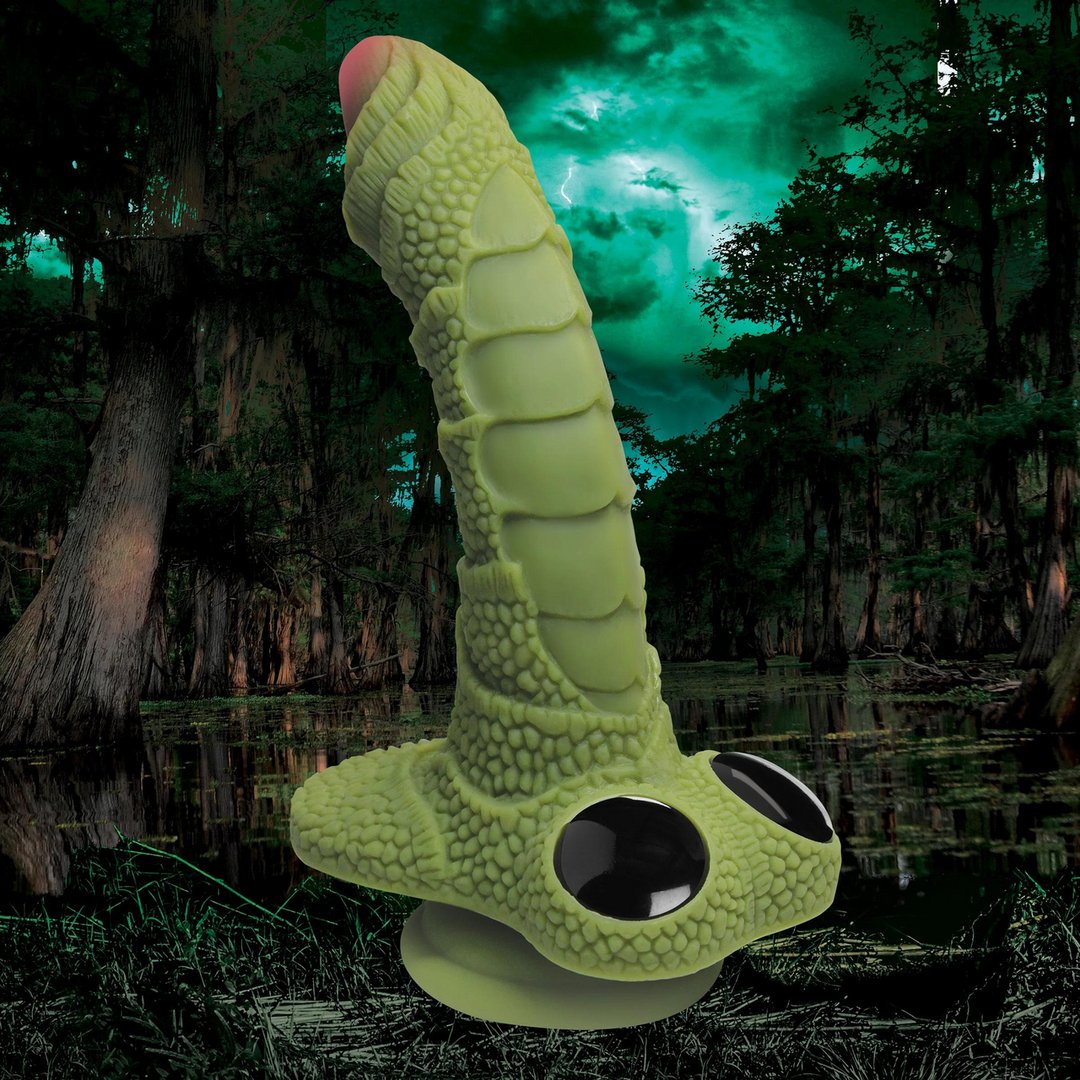 Swamp Monster Schubbige Siliconen Dildo met Zuignap - Zwart - EroticToyzProducten,Toys,Dildos,Niet - Fallische Dildo's,,GeslachtsneutraalXR Brands