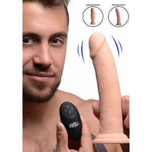 Swell Opblaasbare en Vibrerende Silicone Dildo 18 cm - Zwart - EroticToyzRealistische VibratorsXR Brands