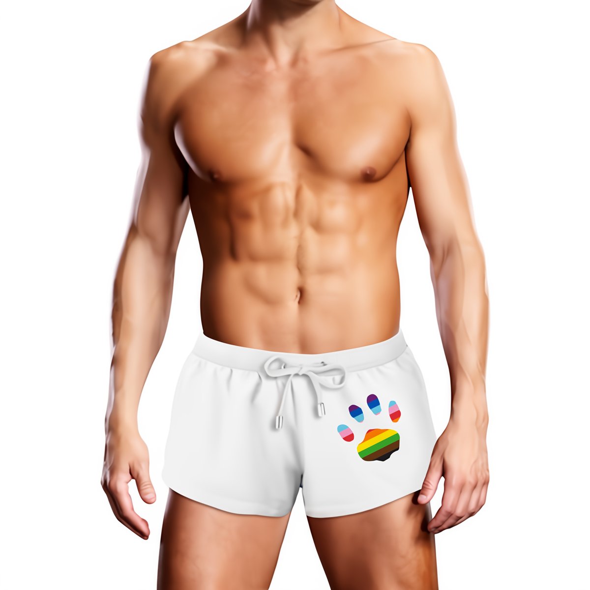 Swim Trunk White Oversized Paw - M - EroticToyzProducten,Lingerie,Zwemkleding,Badpak,,MannelijkProwler