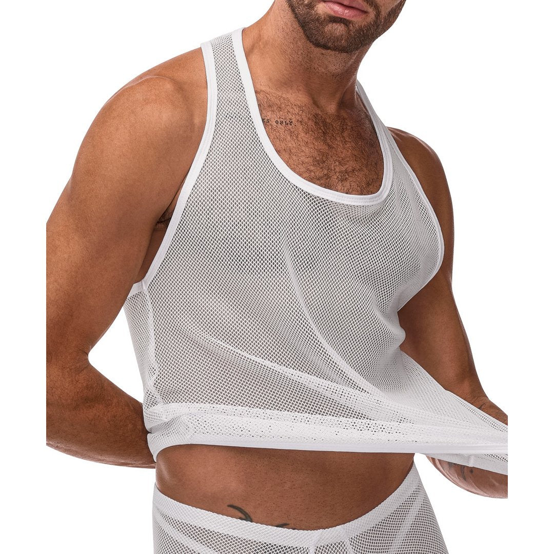 Tank Top - M - White - EroticToyzProducten,Lingerie,Lingerie voor Hem,T - Shirts / Tops,,MannelijkMale Power