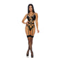 Teddy met Jarretels - Cheetah Print - XL - Zwart - EroticToyzBodysuits TeddiesForplay