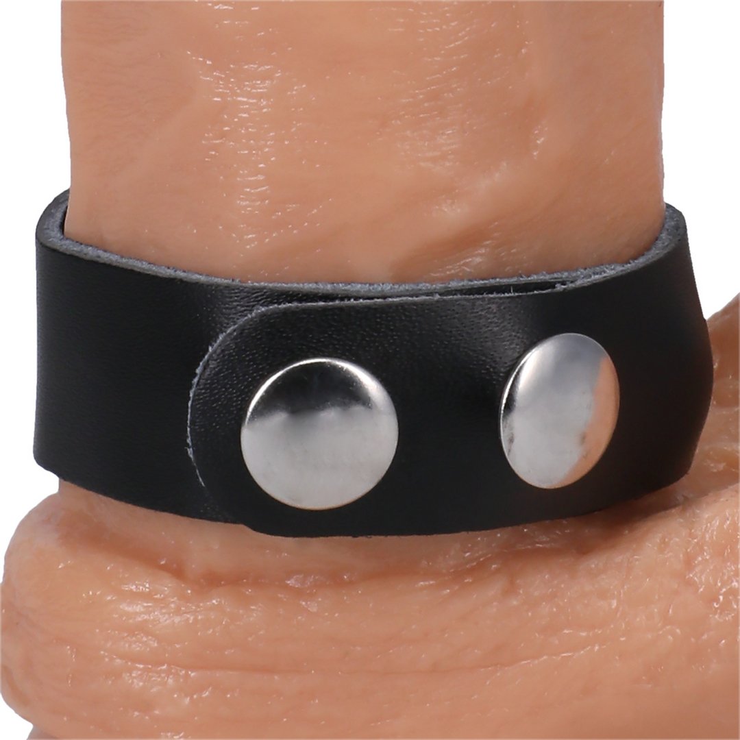 The Leather 3 Snap - Leather Cockring - EroticToyzProducten,Toys,Toys voor Mannen,Cockringen,,MannelijkDoc Johnson