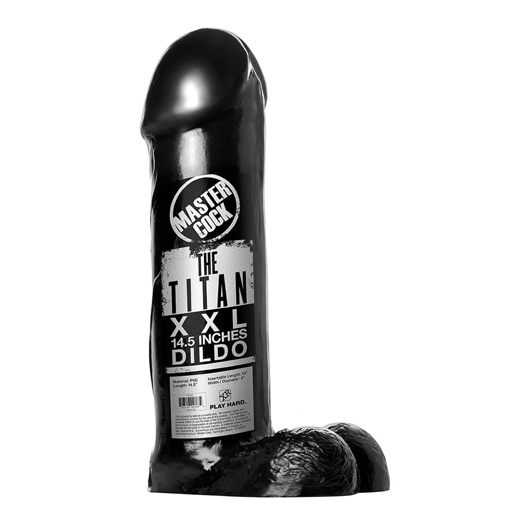 The Titan Dildo - XXL - 14.5 inch - Black - EroticToyzProducten,Toys,Dildos,Maxi - Dildo's,Realistische Dildo's,,XR Brands