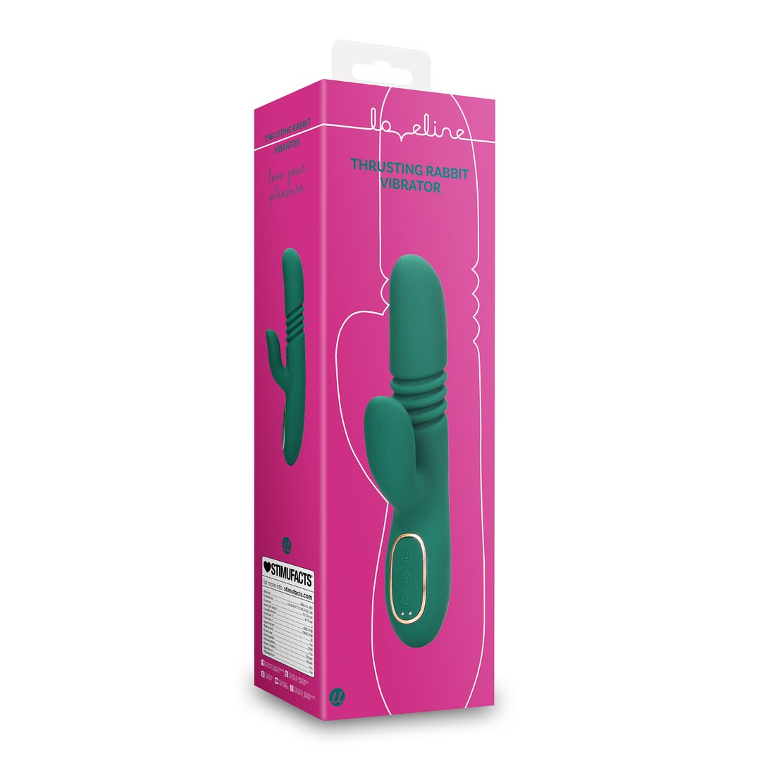 'Thrusting Rabbit Vibrator Met Dubbele Stimulatie - Roze' - EroticToyzThrusting VibratorsLoveline by Shots