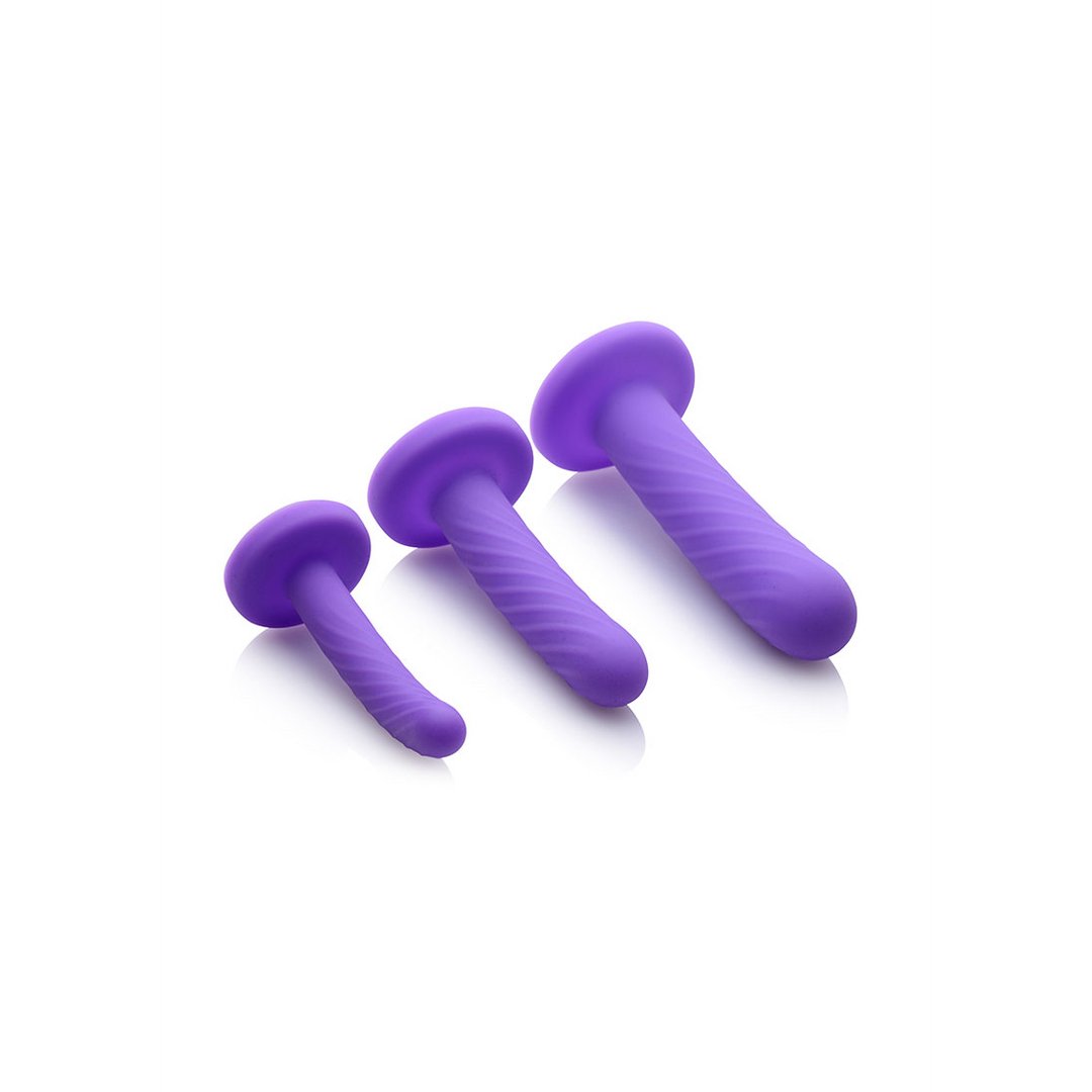 Tri - Play - 3 - Piece Silicone Dildo Set - EroticToyzProducten,Toys,Dildos,Voorbinddildo's,Voorbinddildo's,,XR Brands