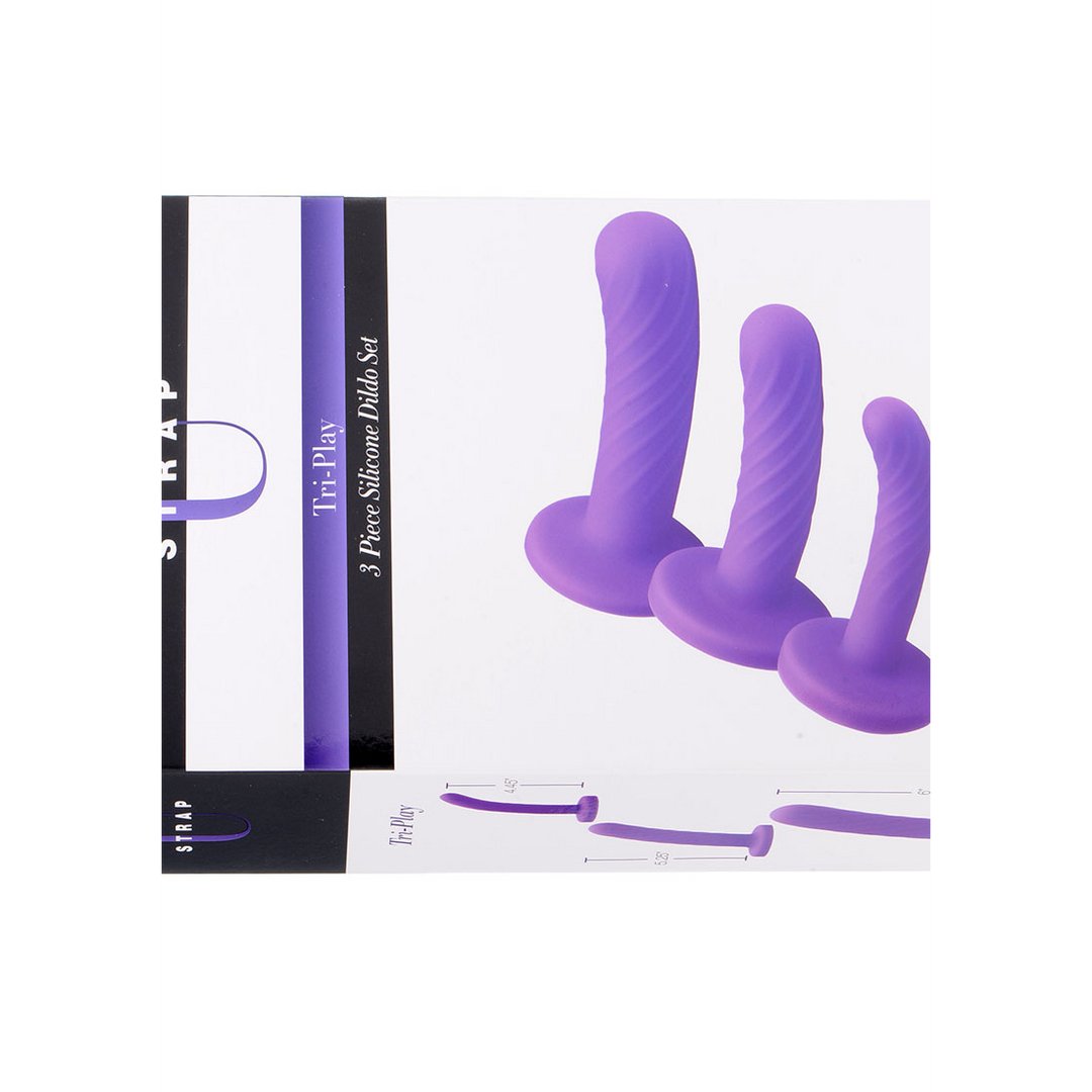 Tri - Play - 3 - Piece Silicone Dildo Set - EroticToyzProducten,Toys,Dildos,Voorbinddildo's,Voorbinddildo's,,XR Brands