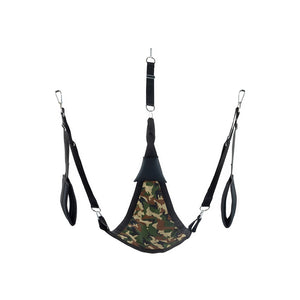 'Triangle Canvas Sling met Verstelbare Bevestigingspunten - Camouflage' - EroticToyzSchommelsMr. Sling