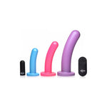 Triple Peg - Vibrating Silicone Dildo Set with Remote Control - EroticToyzProducten,Toys,Vibrators,Strap On Vibrators,Strap On Vibrators,,XR Brands