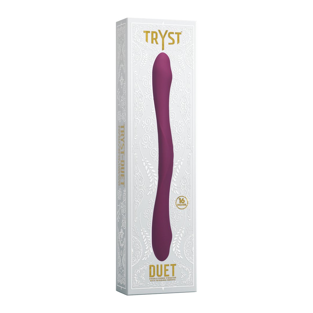 'TRYST Duet Dubbele Vibrator met Draadloze Afstandsbediening - Berry' - EroticToyzDuo - VibratorsDoc Johnson