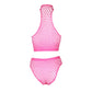 Turtle Neck Crop Top en High Waist Slip Set - Neon Pink - Pleasureplay 2 - Delige SetOuch! by Shots