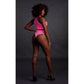 Turtle Neck Crop Top en High Waist Slip Set - Neon Pink - Pleasureplay 2 - Delige SetOuch! by Shots