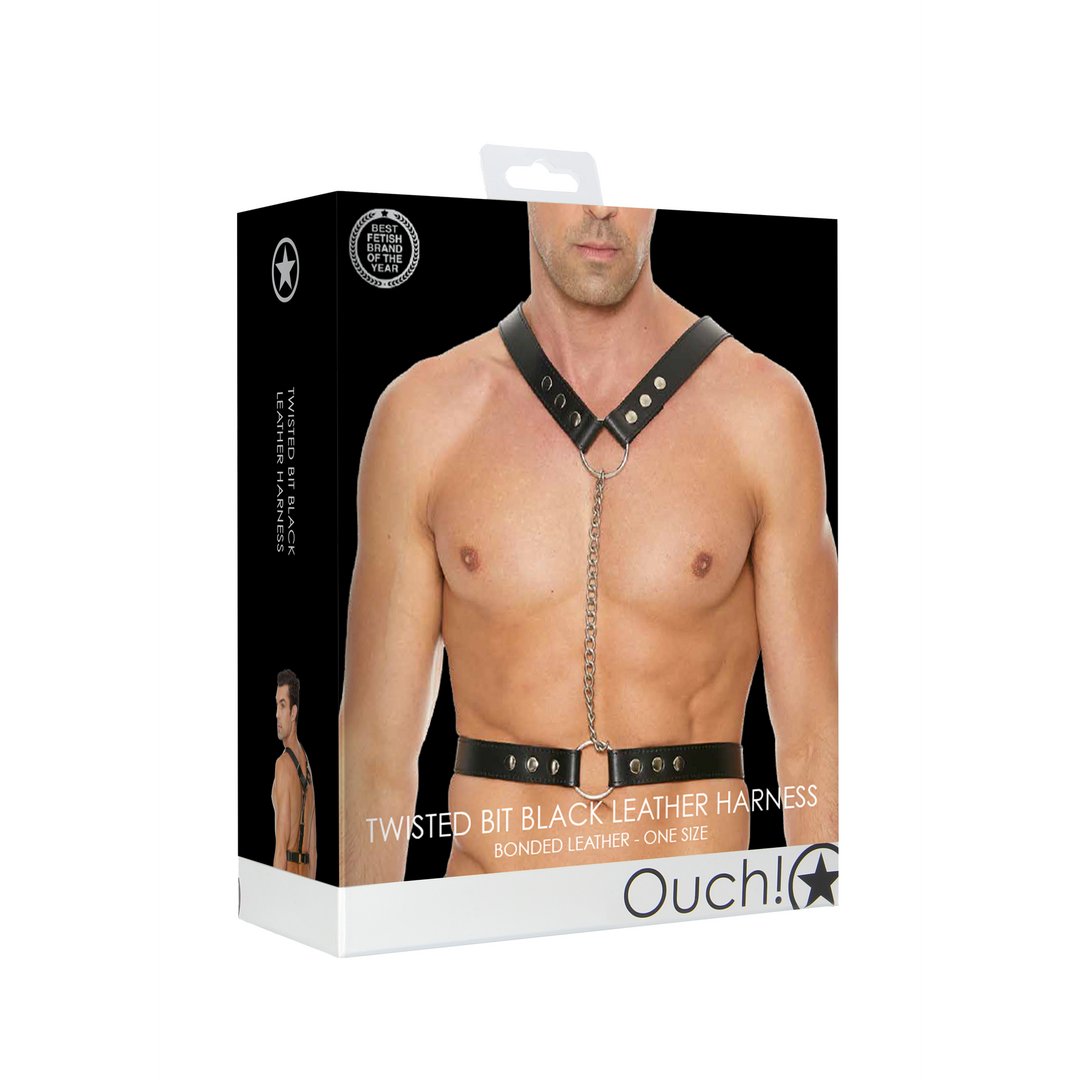 Twisted Bit Leather Harness - One Size - EroticToyzProducten,Toys,Fetish,Harnassen,,MannelijkOuch! by Shots