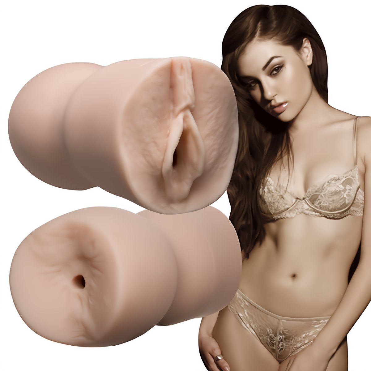 Masturbator - Dubbele Ingangen ULTRASKYN - Pleasureplay Vagina MasturbatorDoc Johnson