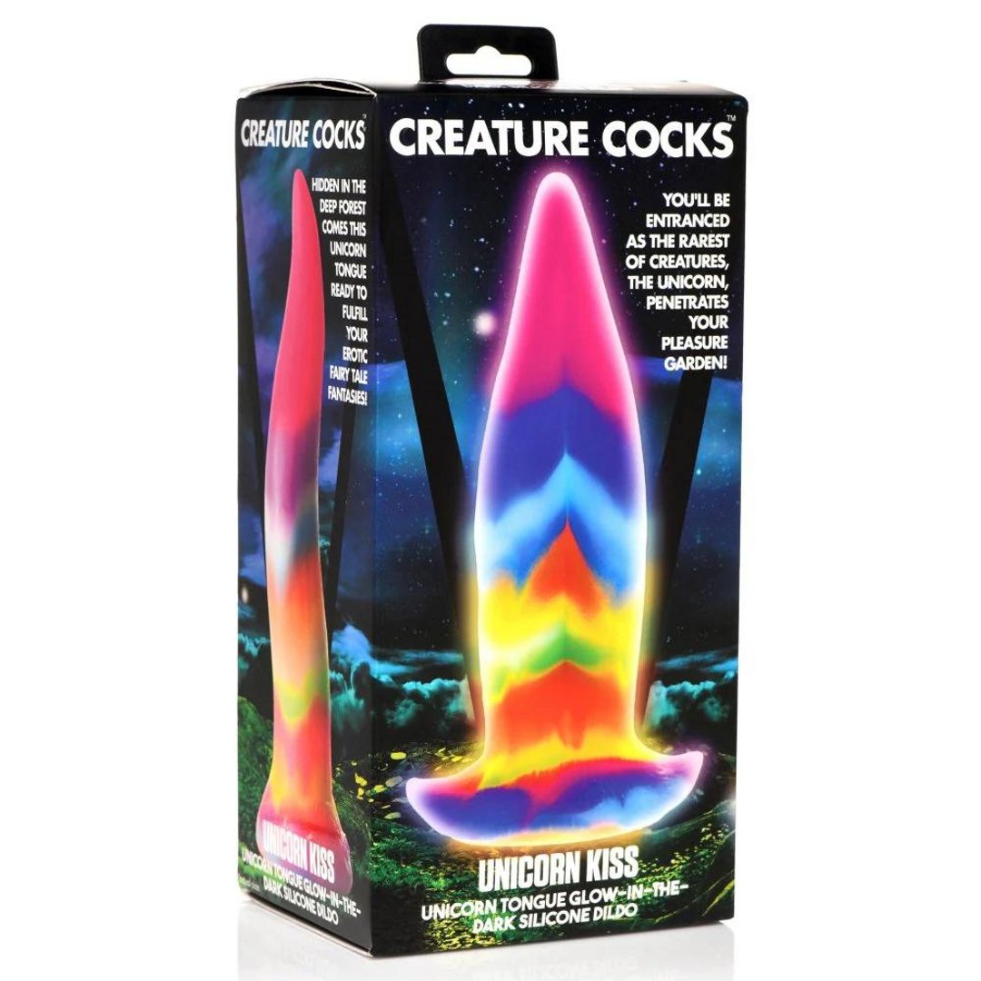 Unicorn Glow - in - the - Dark Silicone Dildo met Zuignap - Regenboog - EroticToyzNiet - Fallische Dildo'sXR Brands