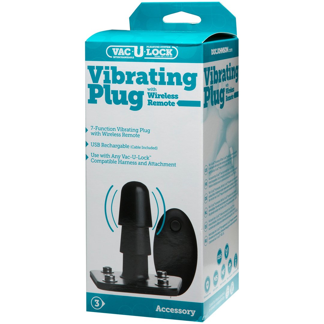 'Vac - U - Lock Vibrating Butt Plug Met Afstandsbediening - Zwart' - EroticToyzStrap On VibratorsDoc Johnson