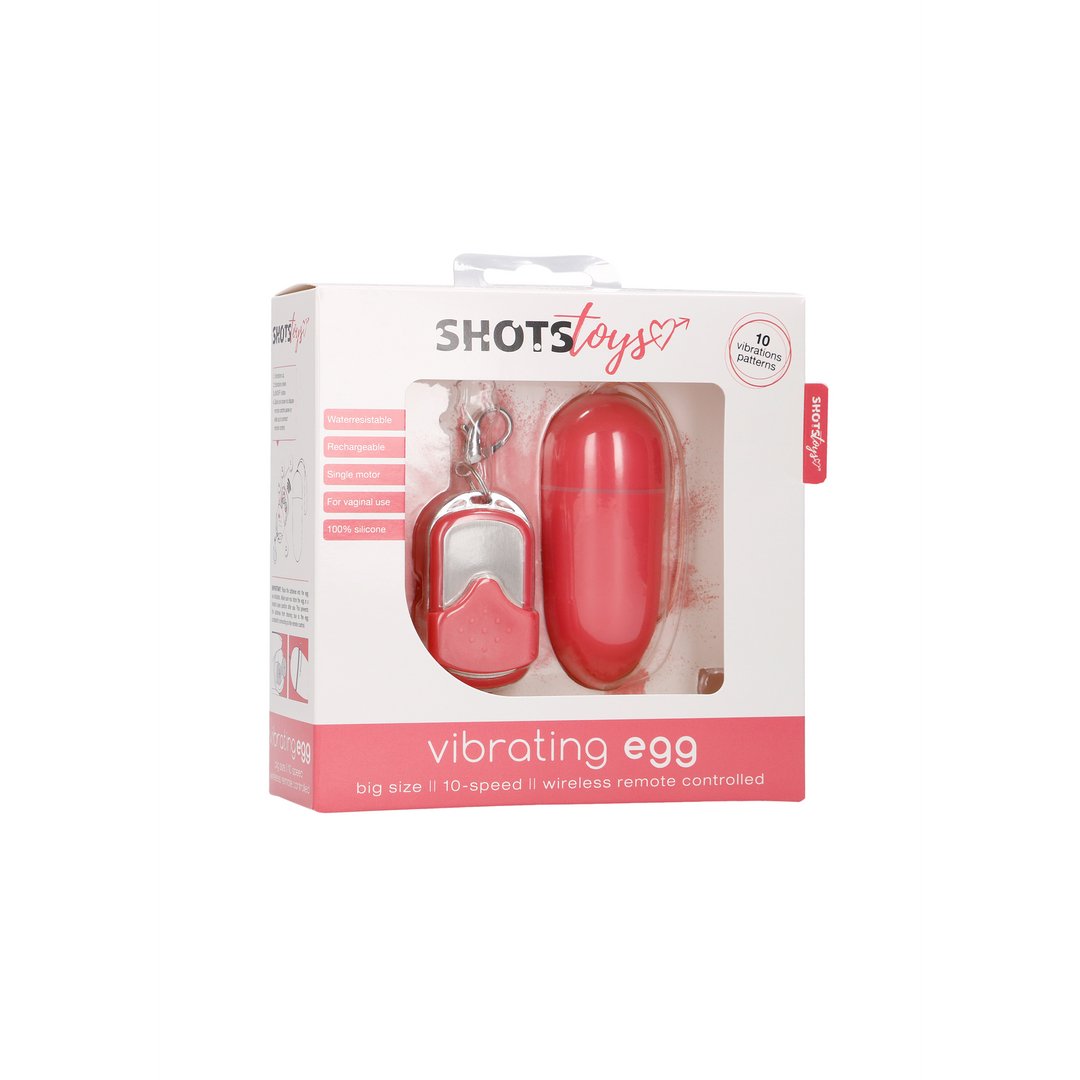 Vibrating Egg with 10 Speeds and Remote Control - L - Pink - EroticToyzProducten,Toys,Vibrators,Vibrerende Eitjes,,GeslachtsneutraalShots Toys by Shots