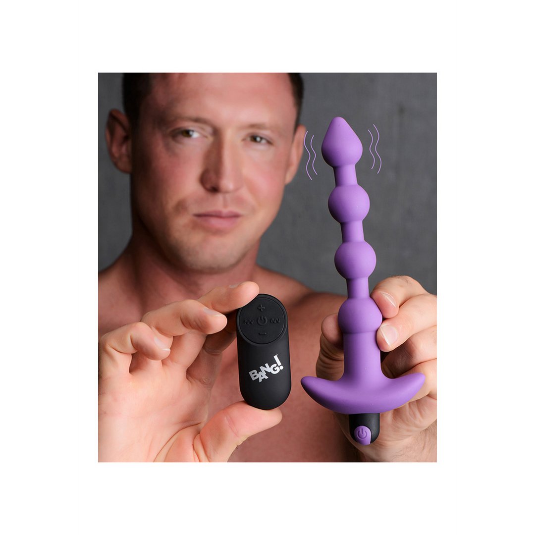 'Vibrating Silicone Anal Beads XL met Afstandsbediening - Zwart' - EroticToyzAnal BeadsXR Brands