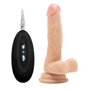 Vibrerende Realistische Dildo met Scrotum - 18 cm - EroticToyzRealistische VibratorsRealRock by Shots