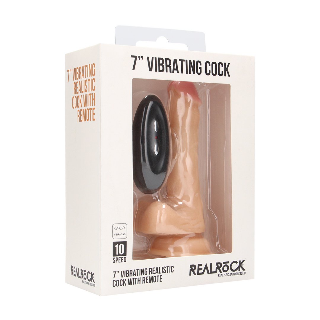 Vibrerende Realistische Dildo met Scrotum - 18 cm - EroticToyzRealistische VibratorsRealRock by Shots