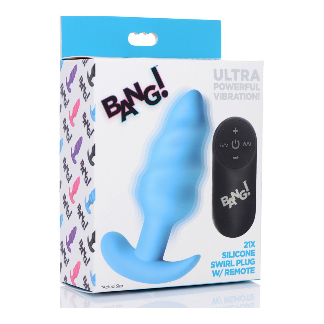 Vibrerende Siliconen Swirl Anaalplug met Afstandsbediening - EroticToyzButtplugs Anale Dildo's VibrerendXR Brands