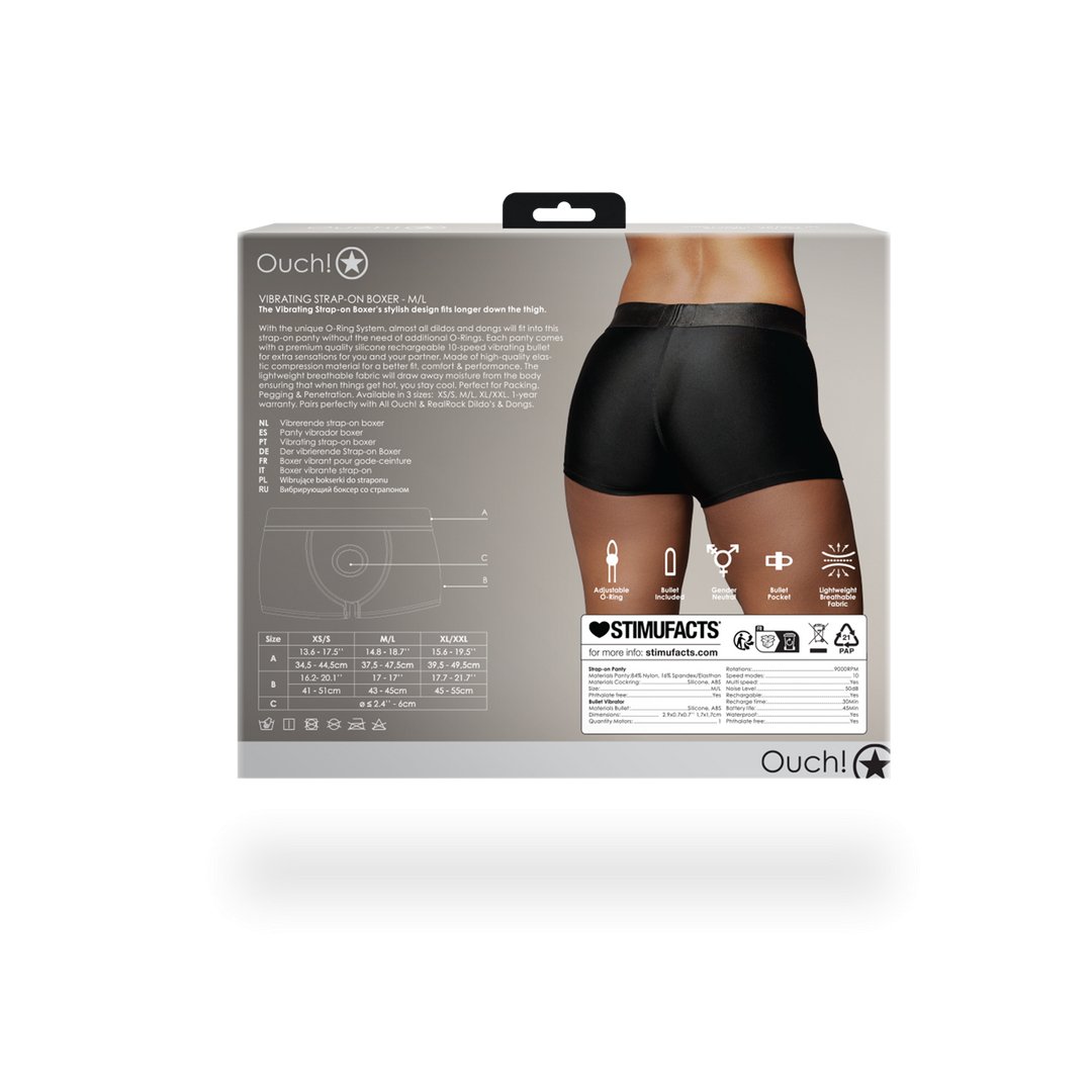 Vibrerende Strap - on Boxer - L - Zwart - EroticToyzVibrerende SlipjesOuch! by Shots