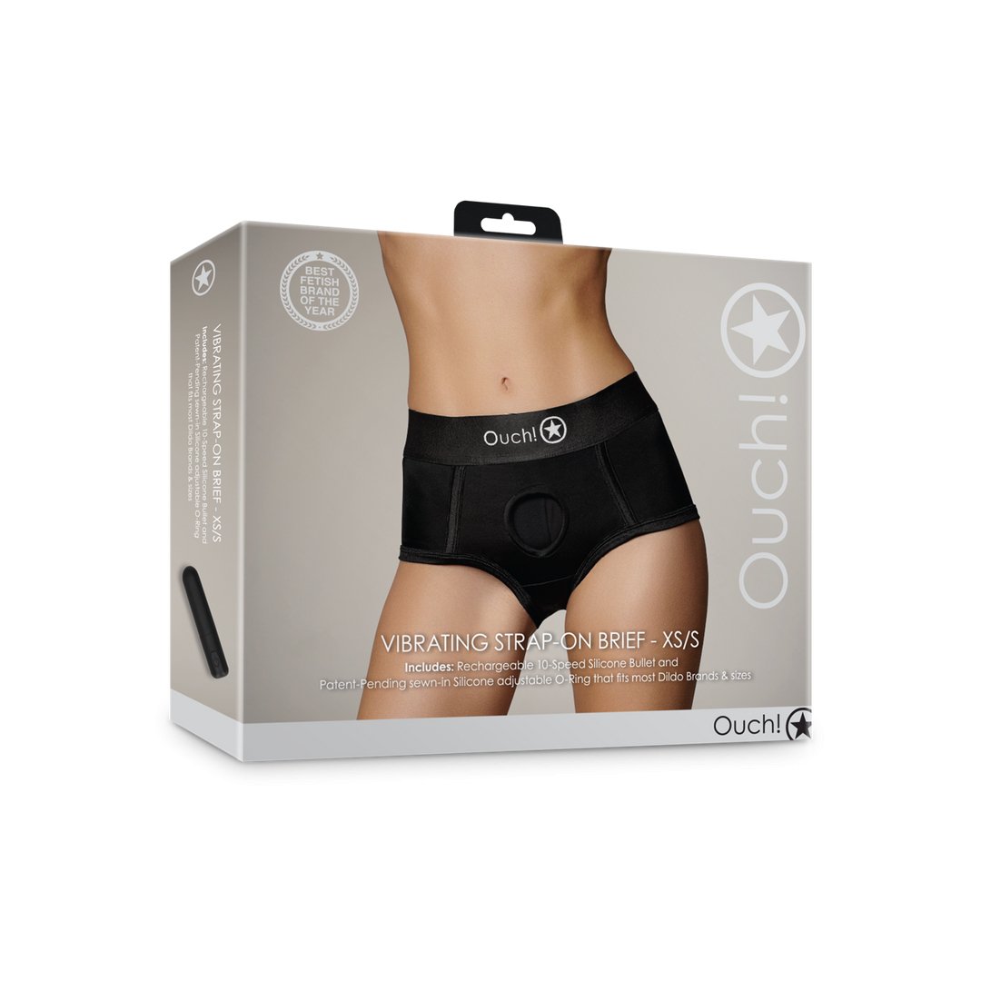 Vibrerende Strap - on Boxer - S - Zwart - EroticToyzVibrerende SlipjesOuch! by Shots