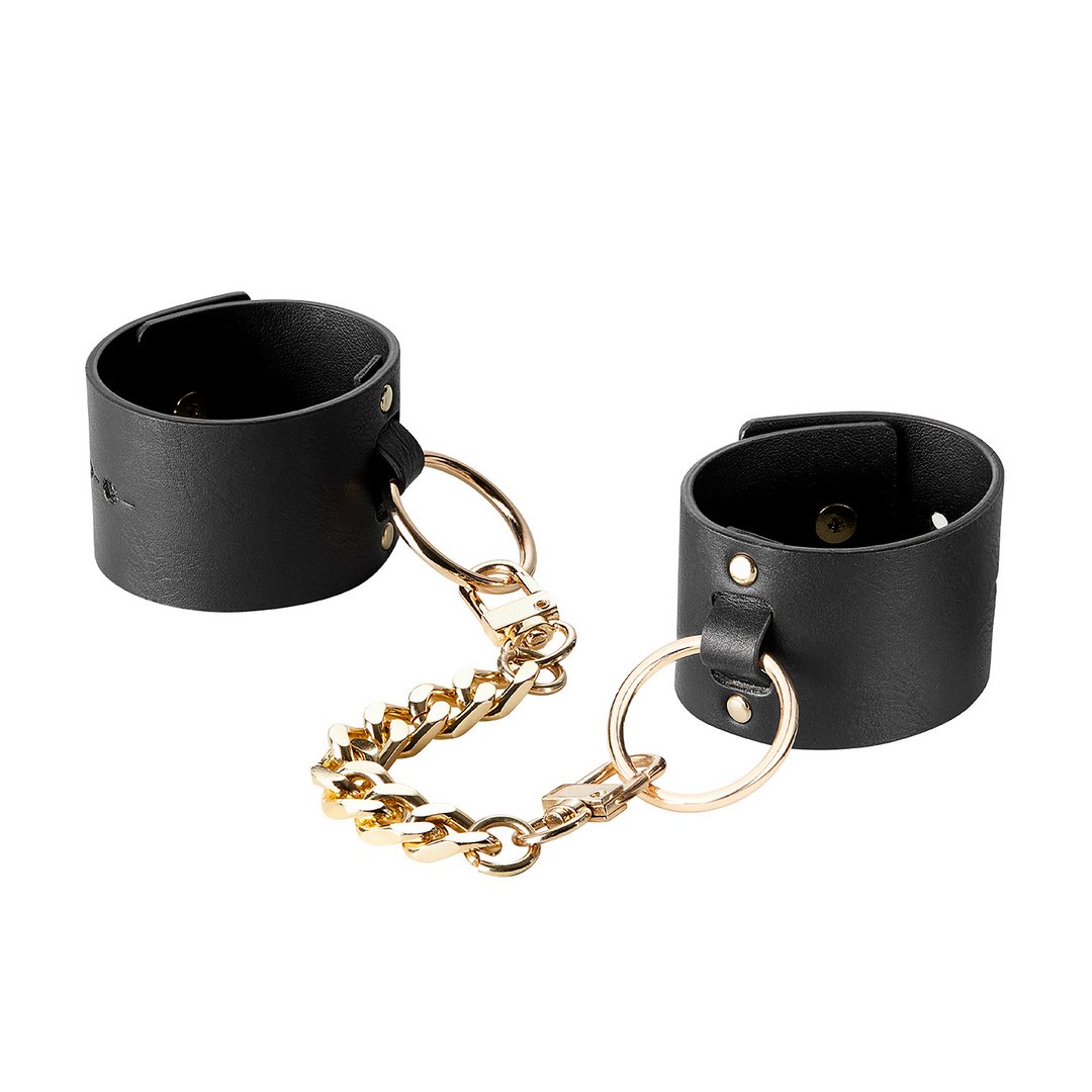 'Wide Handcuffs Vegan Leer 41 cm - Zwart' - EroticToyzHandboeienBijoux Indiscrets