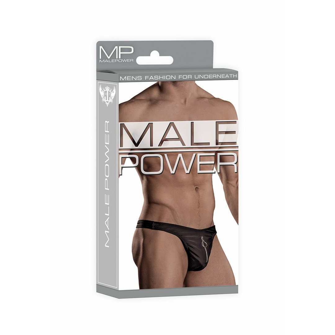 Zipper Thong - S/M Zwart - EroticToyzStringsMale Power